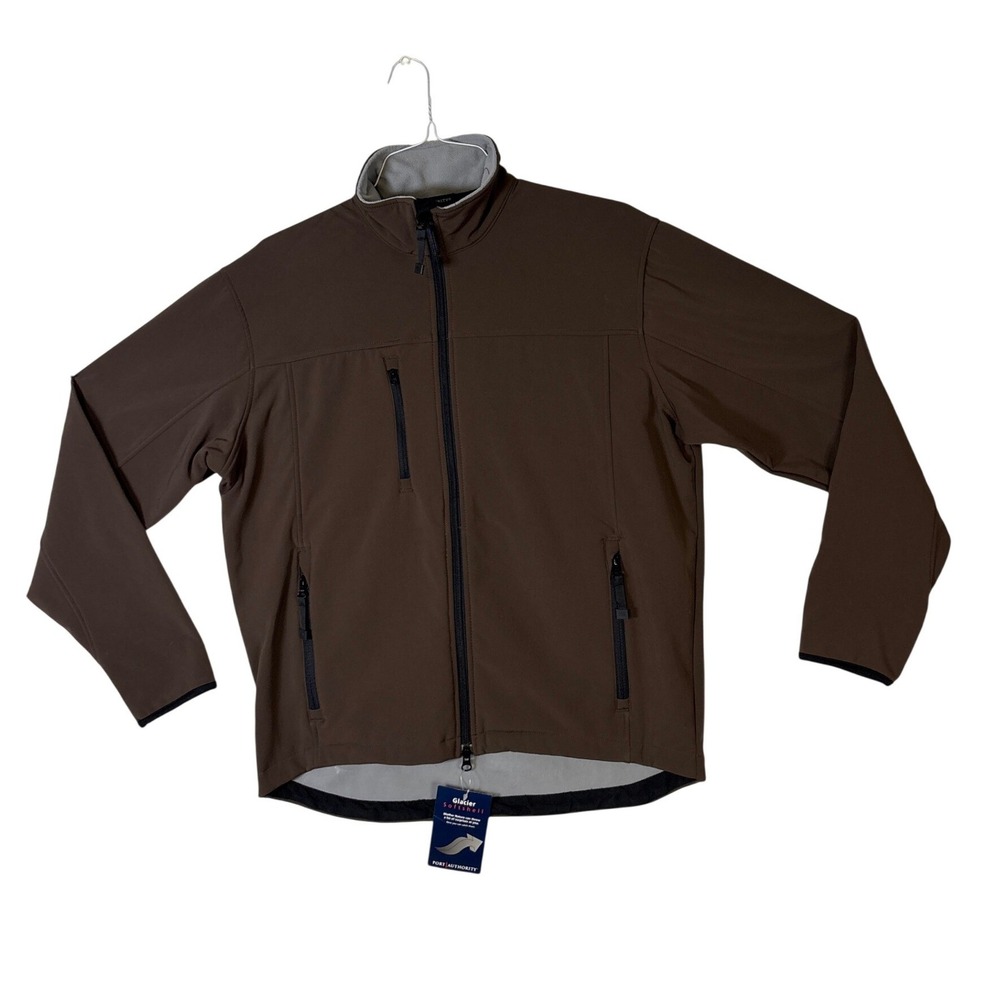 Port Authority Glacier Softshell Jacket Brown Mens M J790 Cutting Horse NWT